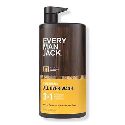 Every Man Jack Hydrating Men's 3-in-1 Body Wash and Shampoo & Conditioner