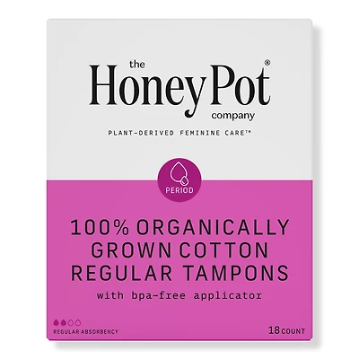 The Honey Pot Company Organic Cotton Regular, BPA-Free Applicator Tampons