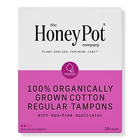 The Honey Pot Company Organic Cotton Regular, BPA-Free Applicator Tampons