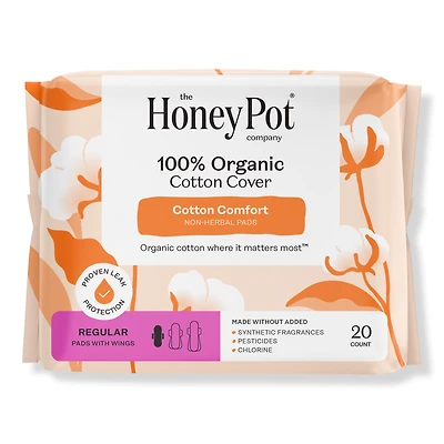 The Honey Pot Company Non-Herbal Regular Pads with Wings