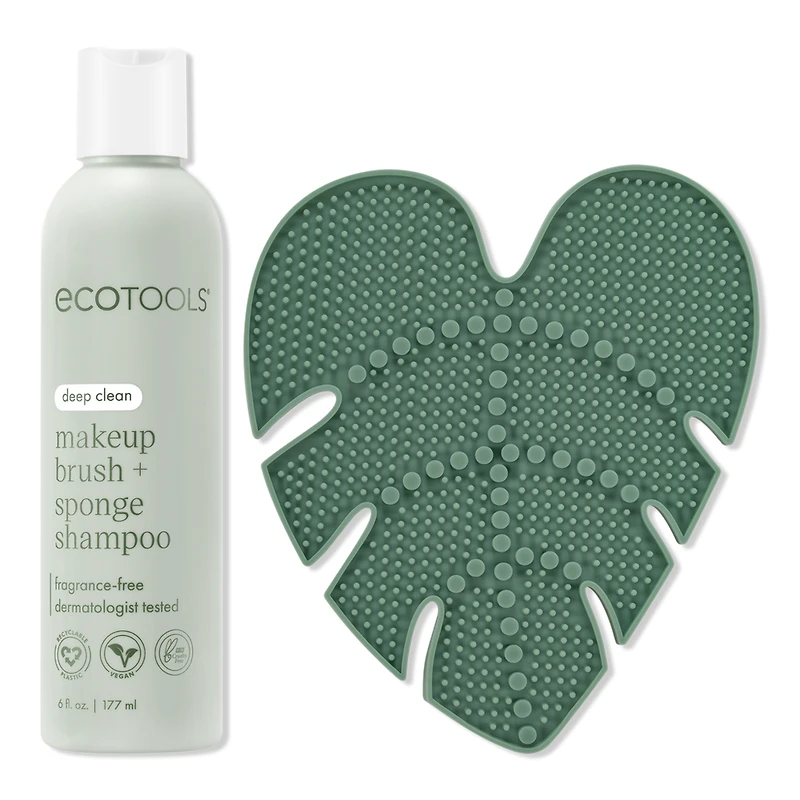 EcoTools Makeup Brush + Sponge Shampoo & Cleansing Pad Bundle