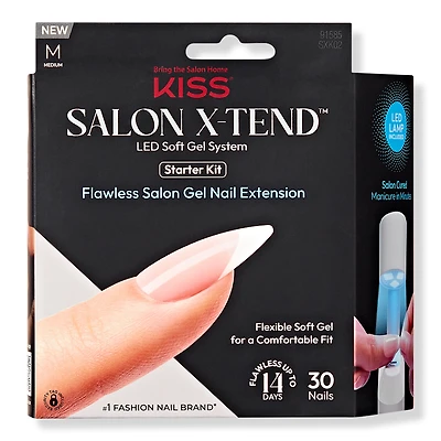 Kiss Salon X-tend LED Soft Gel System Press-On Nails Starter Kit - Pure