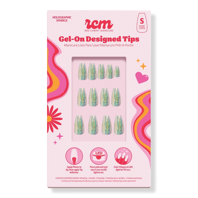 Red Carpet Manicure Gel-On LED Cured Designed Nail Art Tips