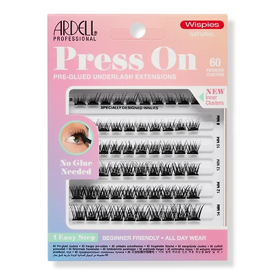 Ardell Press On Pre-glued Underlash Extensions, Wispies Natural