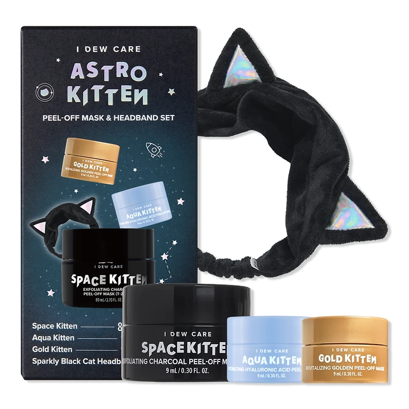 I Dew Care Astro Kitten Peel-Off Masks and Headband Set