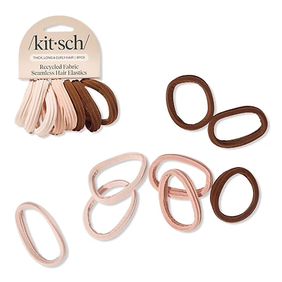 Kitsch Recycled Fabric Seamless Hair Elastics 8 Piece Set