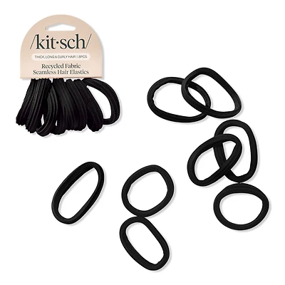 Kitsch Recycled Fabric Seamless Hair Elastics 8 Piece Set