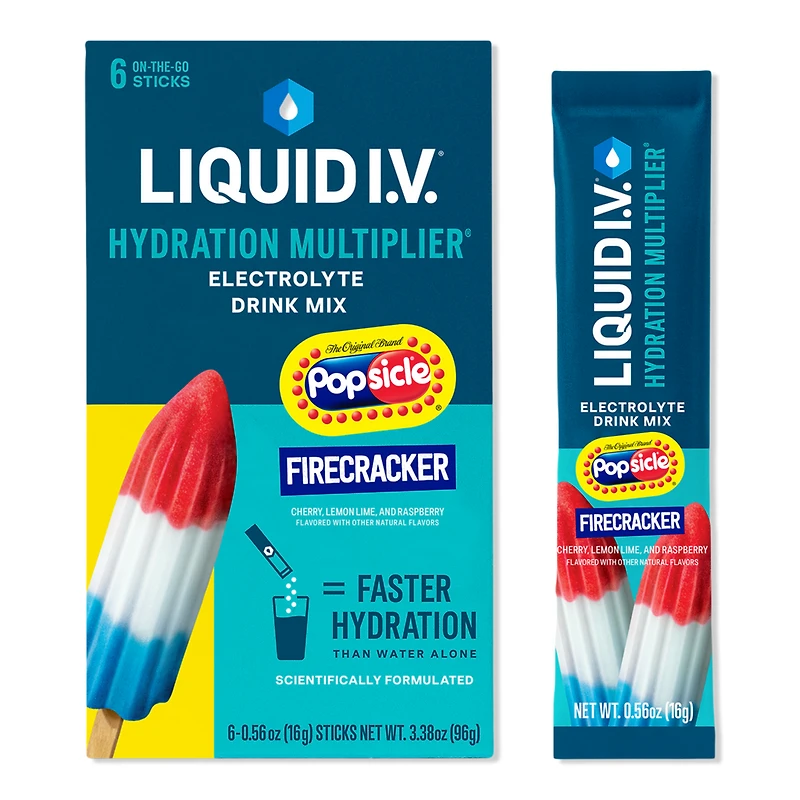 LIQUID I.V. Hydration Multiplier Electrolyte Drink Mix Popsicle Firecracker - ct