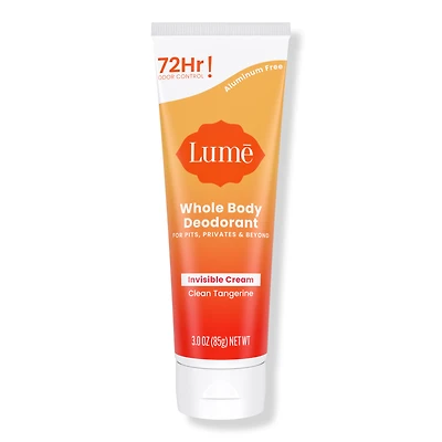 Lume Whole Body Deodorant Invisible Cream Tube - Clean Tangerine