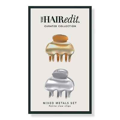 The Hair Edit Mixed Metals Mini Claw Clips Set