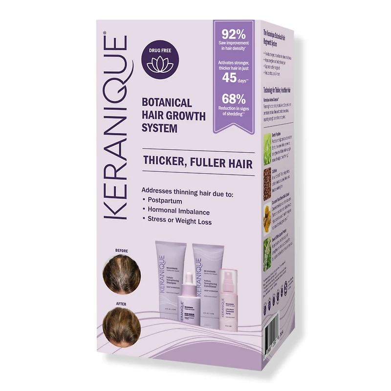 Keranique Botanical Hair Growth System for Thicker, Fuller Hair