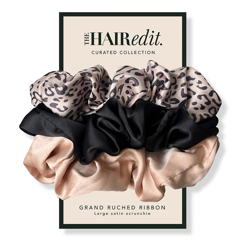 The Hair Edit Grand Ruched Ribbon Scrunchies