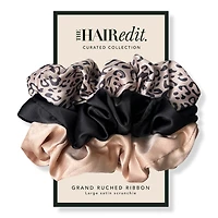 The Hair Edit Grand Ruched Ribbon Scrunchies
