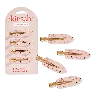 Kitsch Creaseless Clips 4 Piece Set - Cherry Print