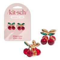 Kitsch Mini Rhinestone Cherry Claw Clips