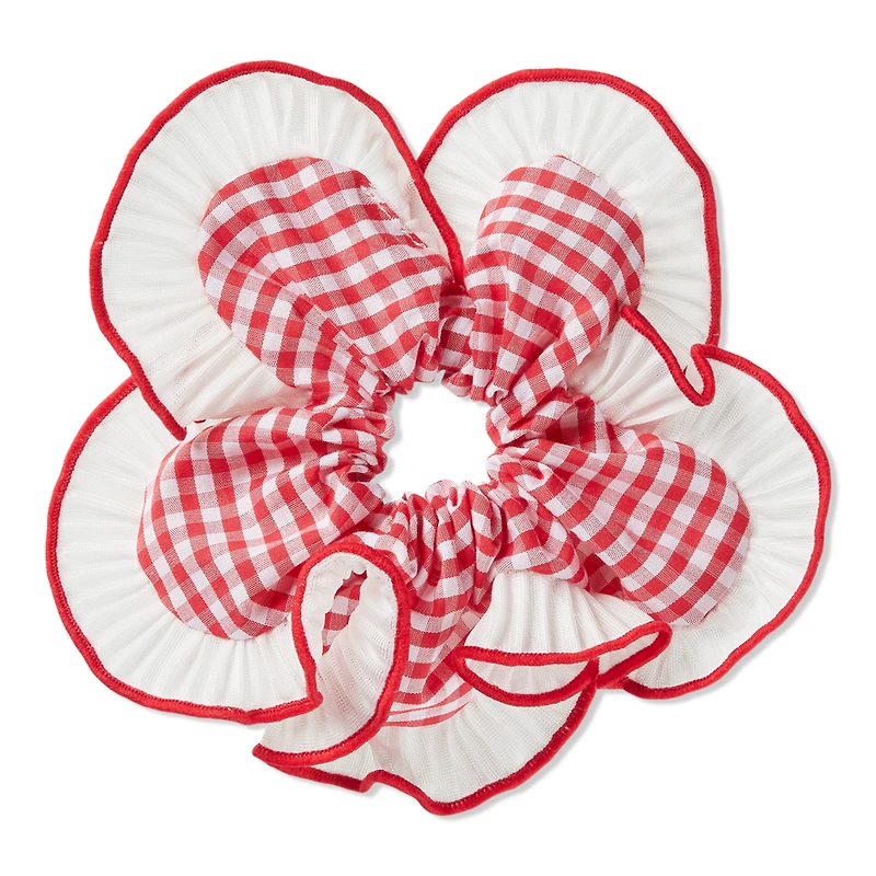 Scunci Summer Social Floral Gingham Scrunchie