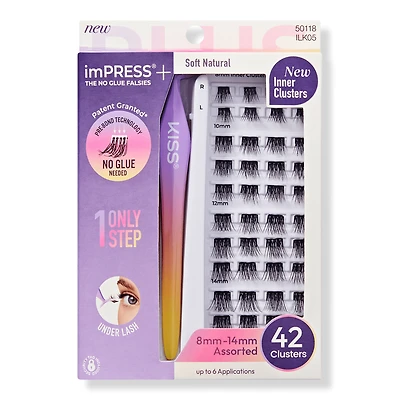 Kiss imPRESS+ Press On Self Adhesive Eyelashes - Soft Natural