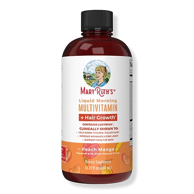 MaryRuth's Liquid Morning Multivitamin + Hair Growth Peach Mango - oz