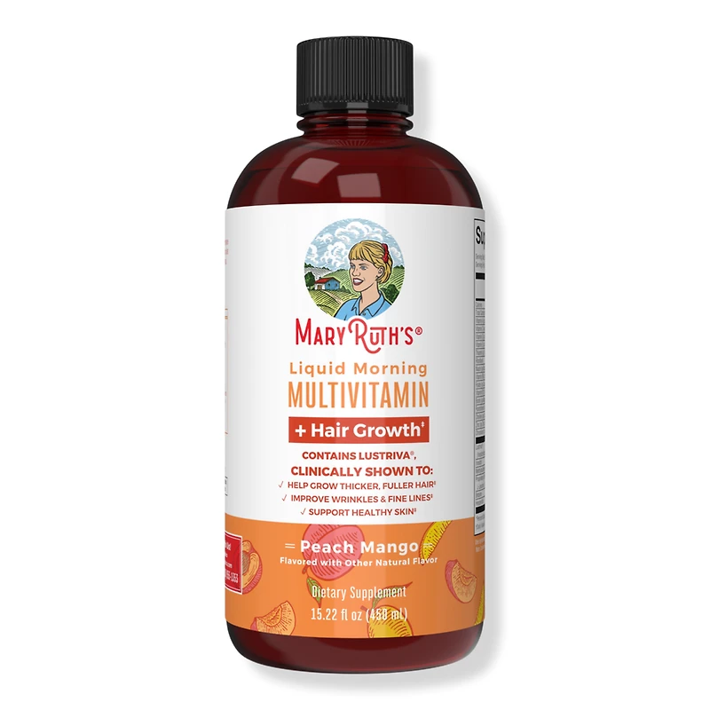MaryRuth's Liquid Morning Multivitamin + Hair Growth Peach Mango