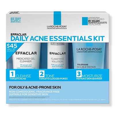 La Roche-Posay Effaclar Daily Acne Essentials Kit for Oily & Acne-Prone Skin