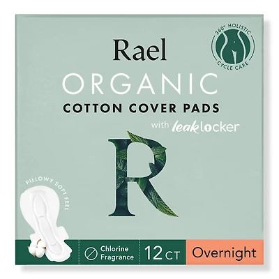 Rael Overnight Organic Cotton Cover Pads With Wings