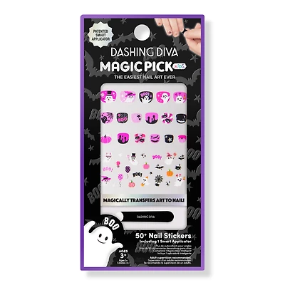 Dashing Diva Magic Pick Kids Nail Stickers, Pretty Scary in Pink