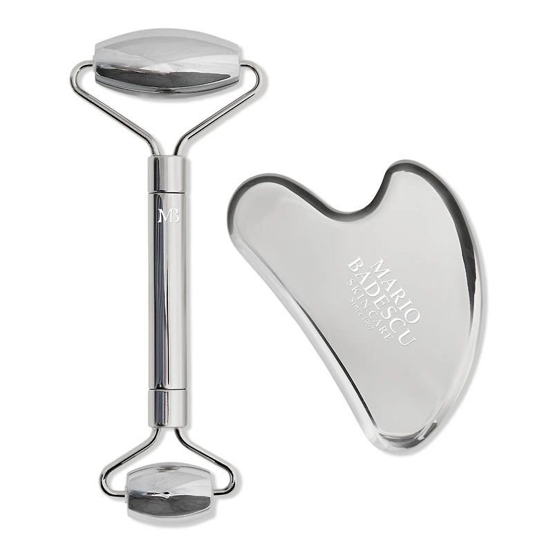 Mario Badescu Stainless Steel Facial Roller and Gua Sha Set