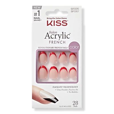 Kiss Salon Acrylic French Color Press On Nails