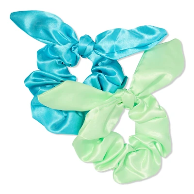 Sweet & Shimmer Satin Bow Scrunchie Duo