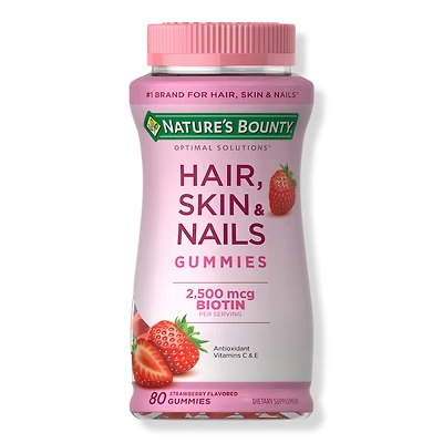 Nature's Bounty Strawberry Hair, Skin & Nails Gummy Vitamins with Biotin