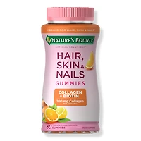 Nature's Bounty Tropical Citrus Hair, Skin & Nails Collagen & Biotin Gummy Vitamins