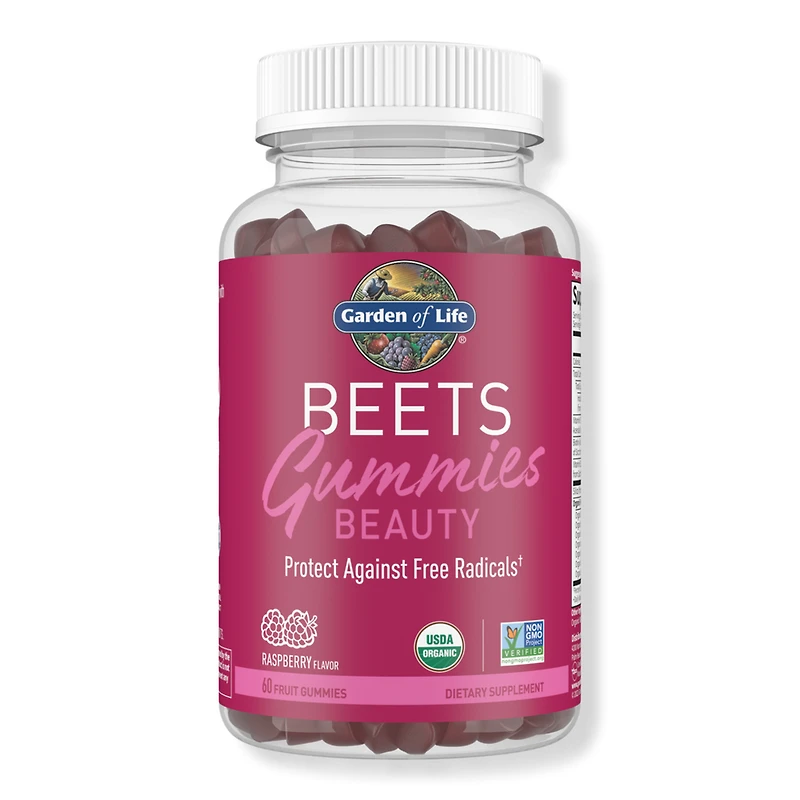 Garden of Life Organic Beets Beauty Gummies Raspberry Flavored