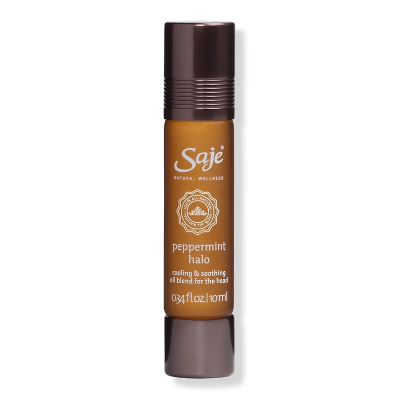 Saje Natural Wellness Peppermint Halo Cooling & Soothing Oil Blend for the Head - oz