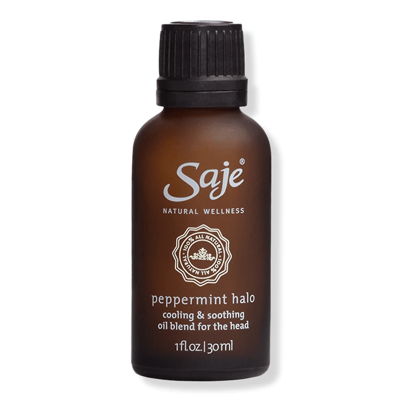 Saje Natural Wellness Peppermint Halo Cooling & Soothing Oil Blend for the Head - oz
