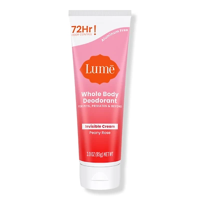 Lume Whole Body Deodorant Invisible Cream Tube - Peony Rose