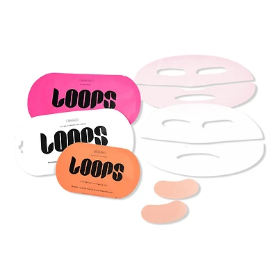 LOOPS Dew Crew Hydrogel Face & Eye Mask 3 Piece Set