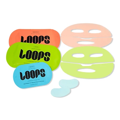 LOOPS Fresh Face Trio Hydrogel Face & Eye Mask 3 Piece Set