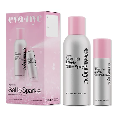 Eva Nyc Kweeen Silver Glitter Hair & Body Duo Set