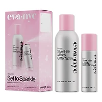 Eva Nyc Kweeen Silver Glitter Hair & Body Duo Set