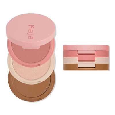 Kaja Play Bento Cream Bronzer, Powder Blush & Highlighter Trio