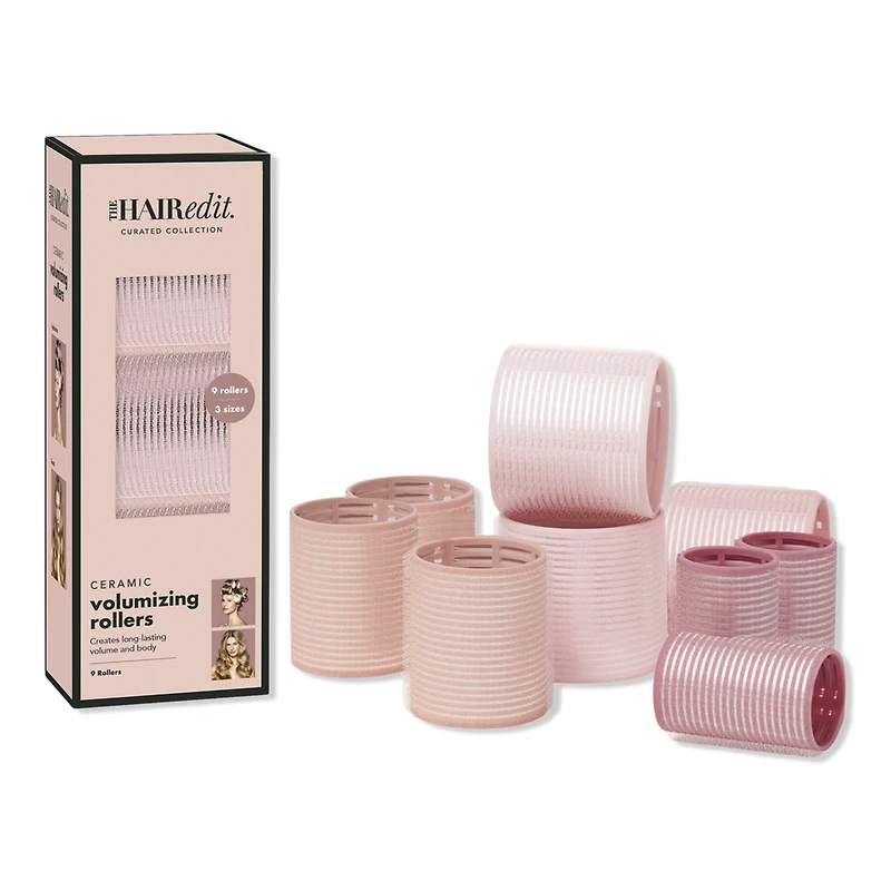 The Hair Edit Ceramic Volumizing Hair Rollers 9-Pack