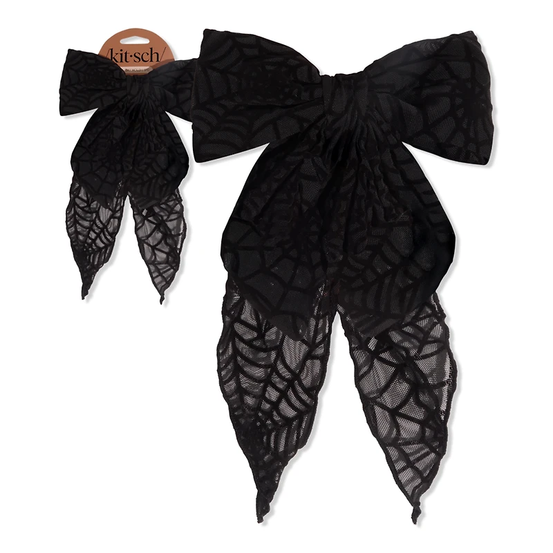 Kitsch Oversized Bow Hair Clip - Spiderweb