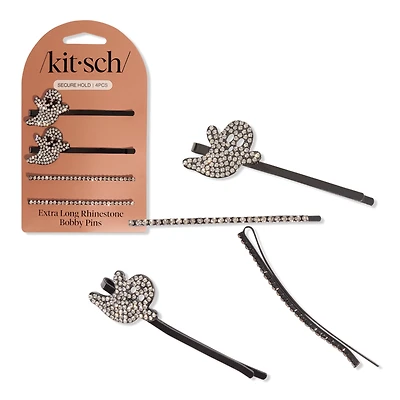 Kitsch Extra Long Metal Rhinestone Bobby Pins - Ghost