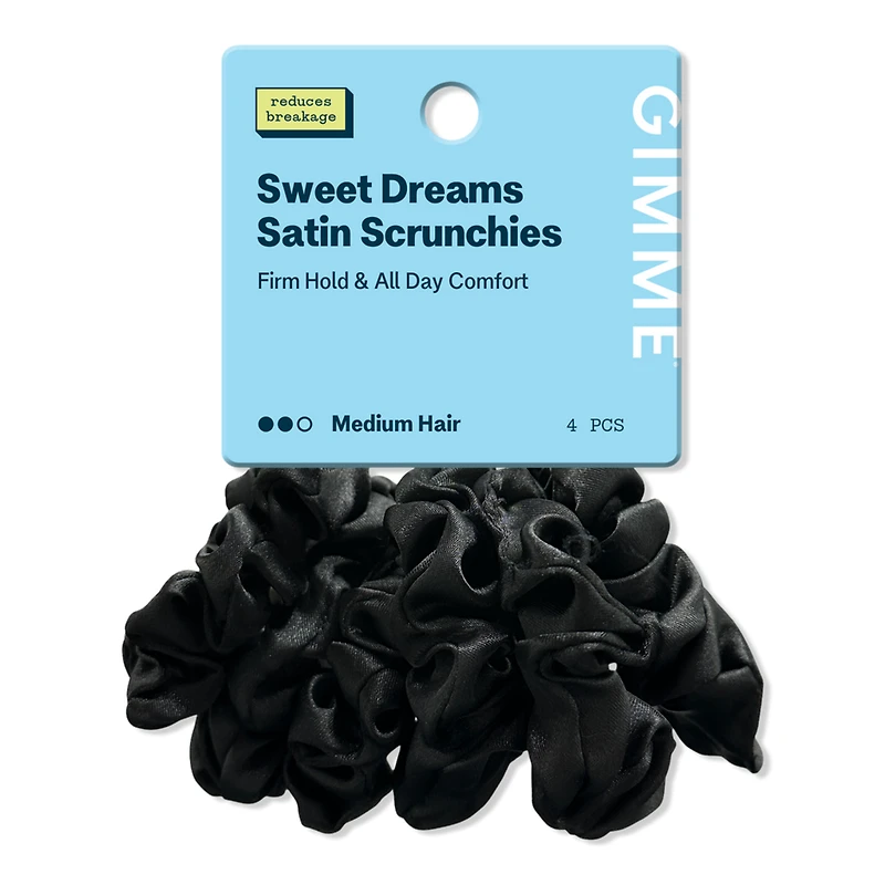 GIMME beauty Sweet Dreams Satin Hair Scrunchies for Medium 