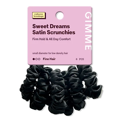 GIMME beauty Sweet Dreams Slim Satin Hair Scrunchies 