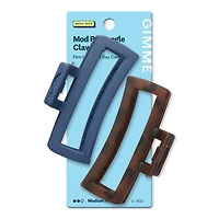 GIMME beauty Thin Rectangle Claw Clip for Medium Hair - Navy/Tortoise
