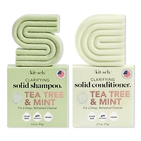 Kitsch Tea Tree Shampoo + Conditioner Bar Combo - White Tea, Tea Tree & Mint