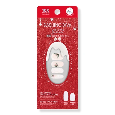 Dashing Diva Glaze Semi-Cured Gel Nail Strip, Garland Frost