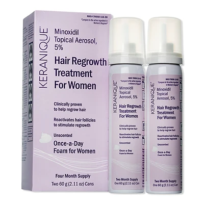 Keranique Hair Regrowth Treatment 5% Minoxidil Foam 2 Pack