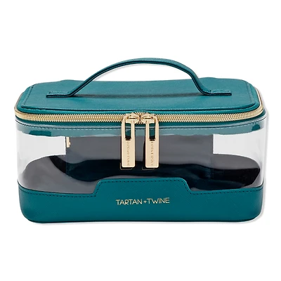 Tartan + Twine Transparent Teal Box Train Case